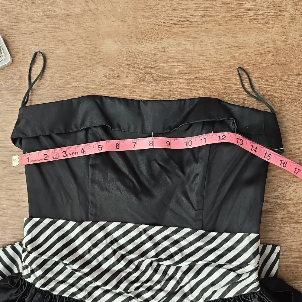 Vintage 80s Gunne Sax by Jessica McClintock Strapless Tiered Gown w Bow US 9 - Picture 12 of 16